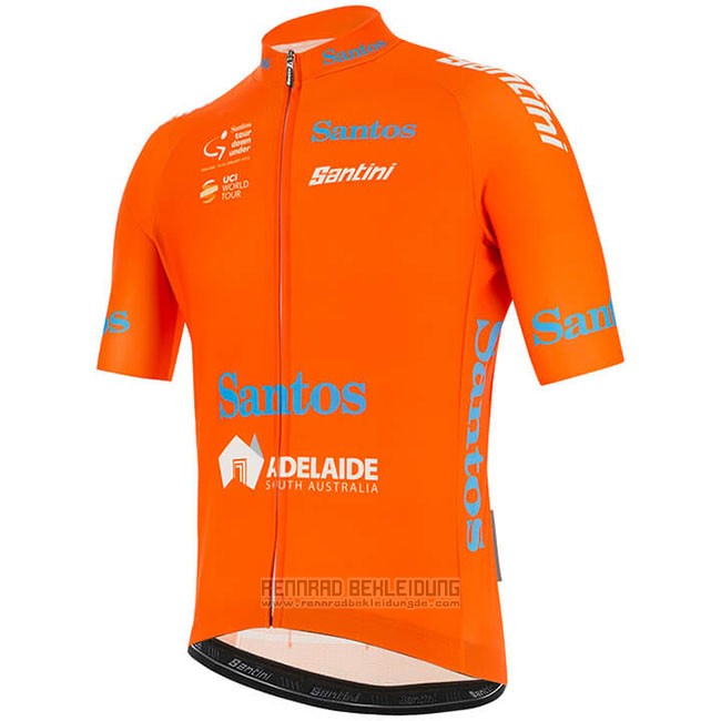 2019 Fahrradbekleidung Tour Down Under Ochre Orange Trikot Kurzarm und Tragerhose - zum Schließen ins Bild klicken